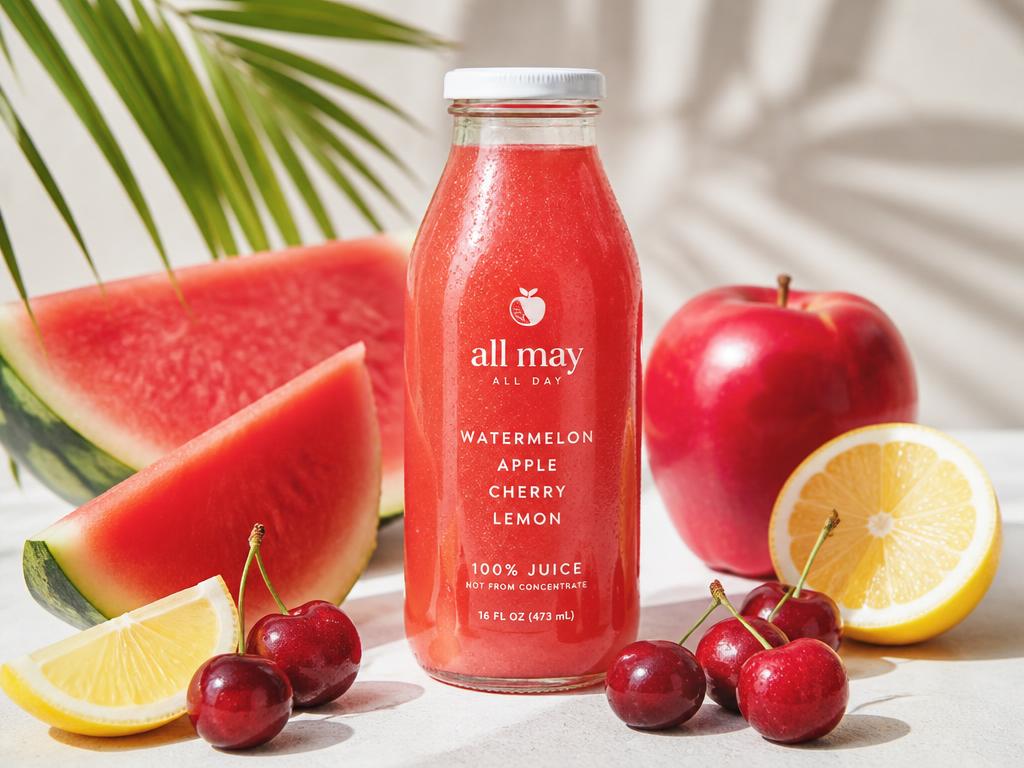 Watermelon Fusion Blast bottle with watermelon, apple, cherry and lemon